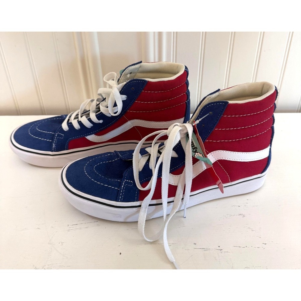VANS Shoes Mens Size 8.5 Womens 10 Multicolor Suede Canvas High Top Sk8-Hi - Picture 4 of 8